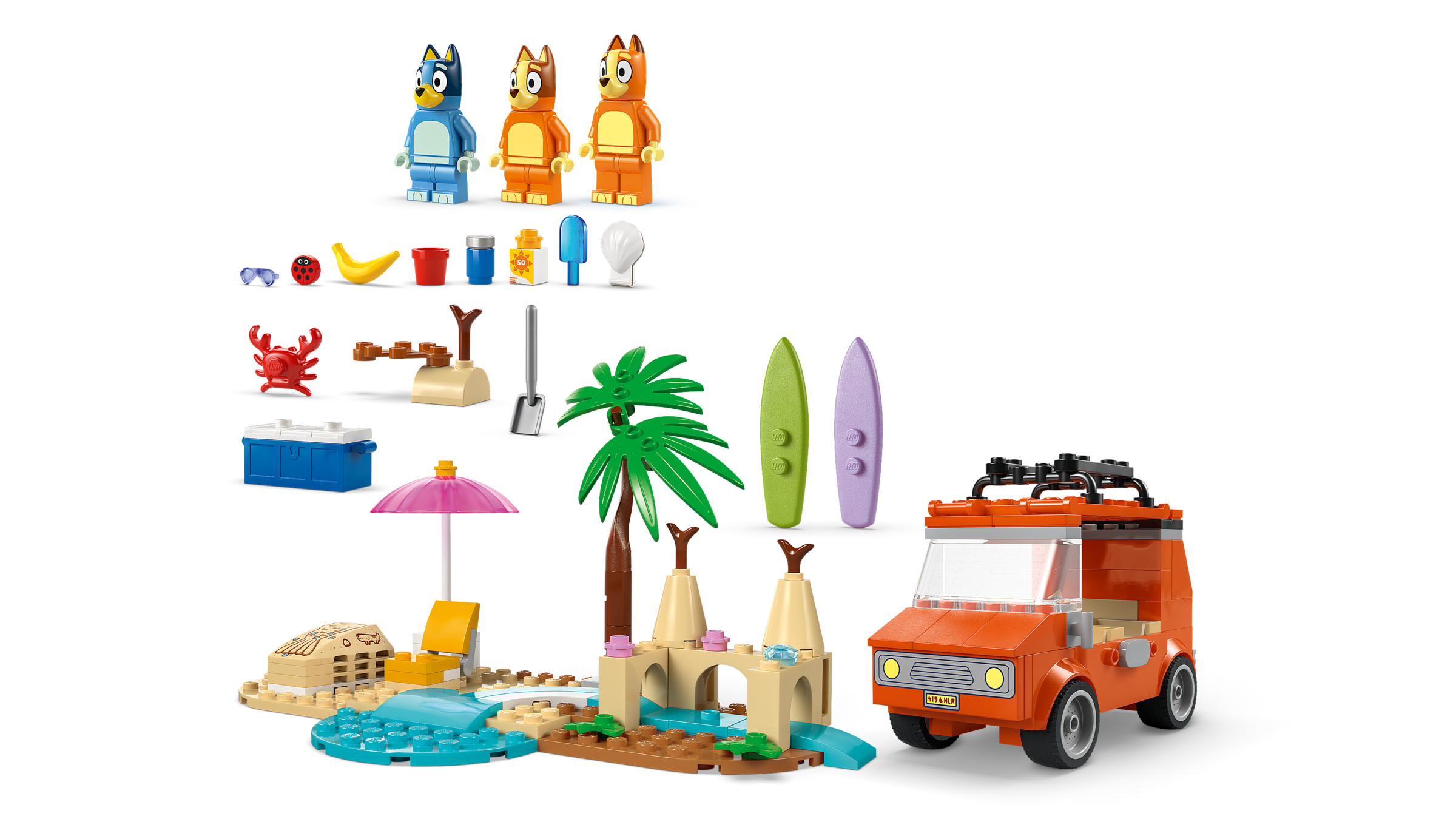 LEGO Bluey Beach Car Trip Set 133 Pieces - British product