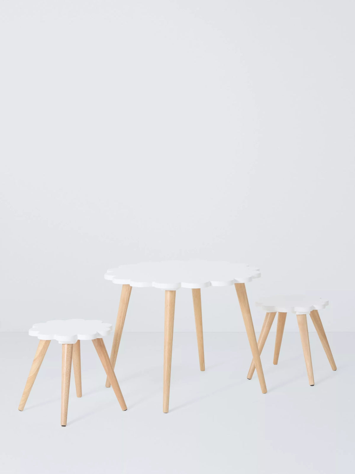 John Lewis daisy table and chairs set white natural (British brand)