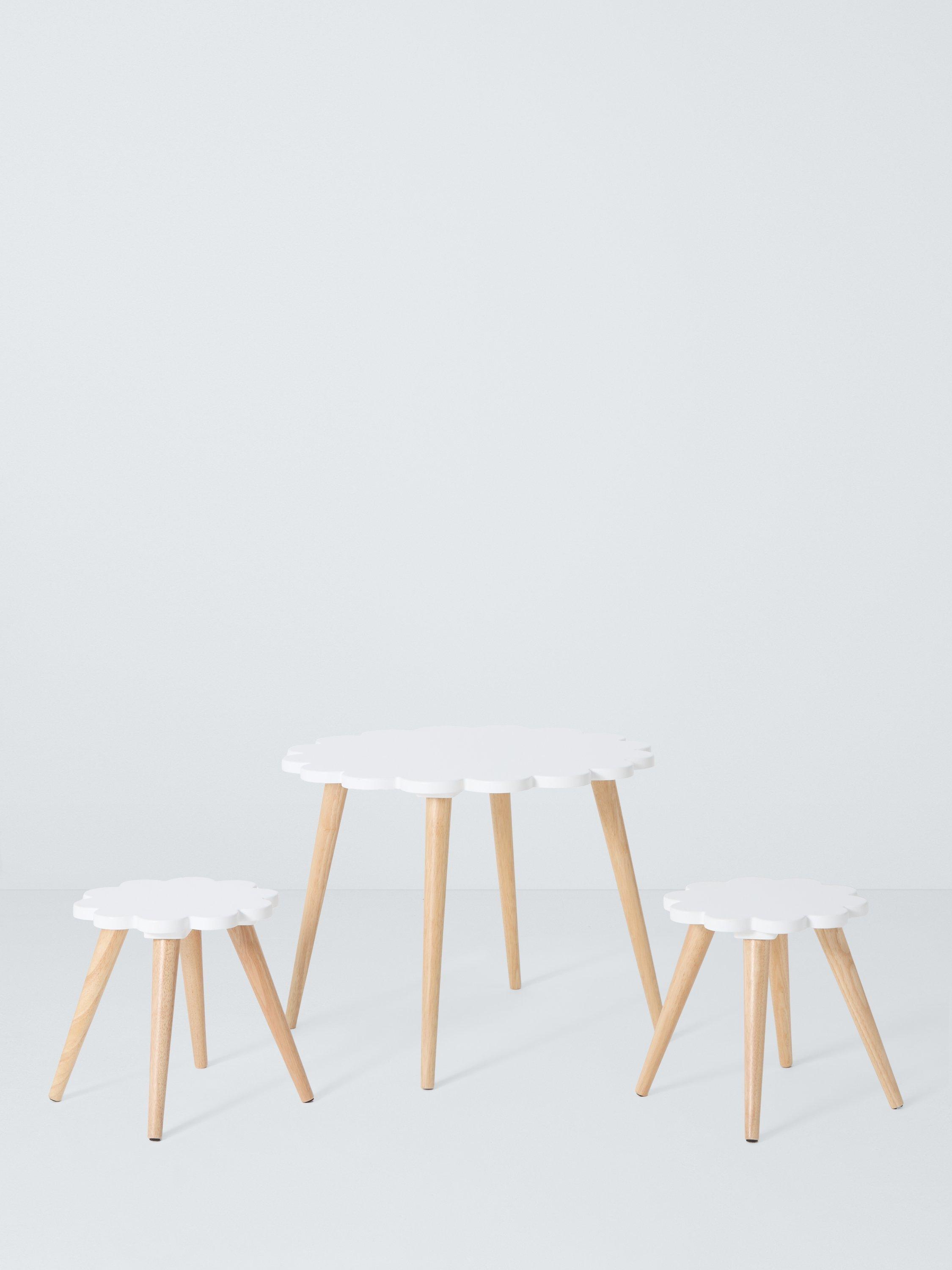 John Lewis daisy table and chairs set white natural (British brand)