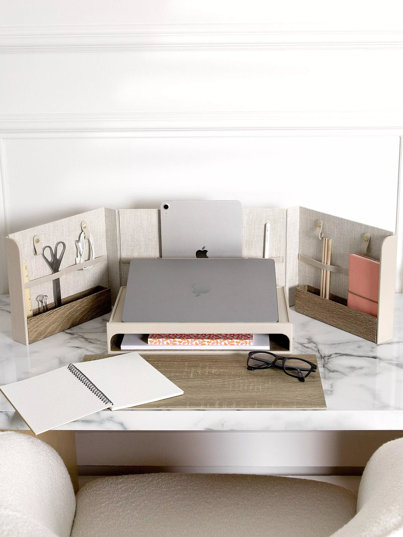 Stackers Desk in a Box in Oatmeal finish - British brand