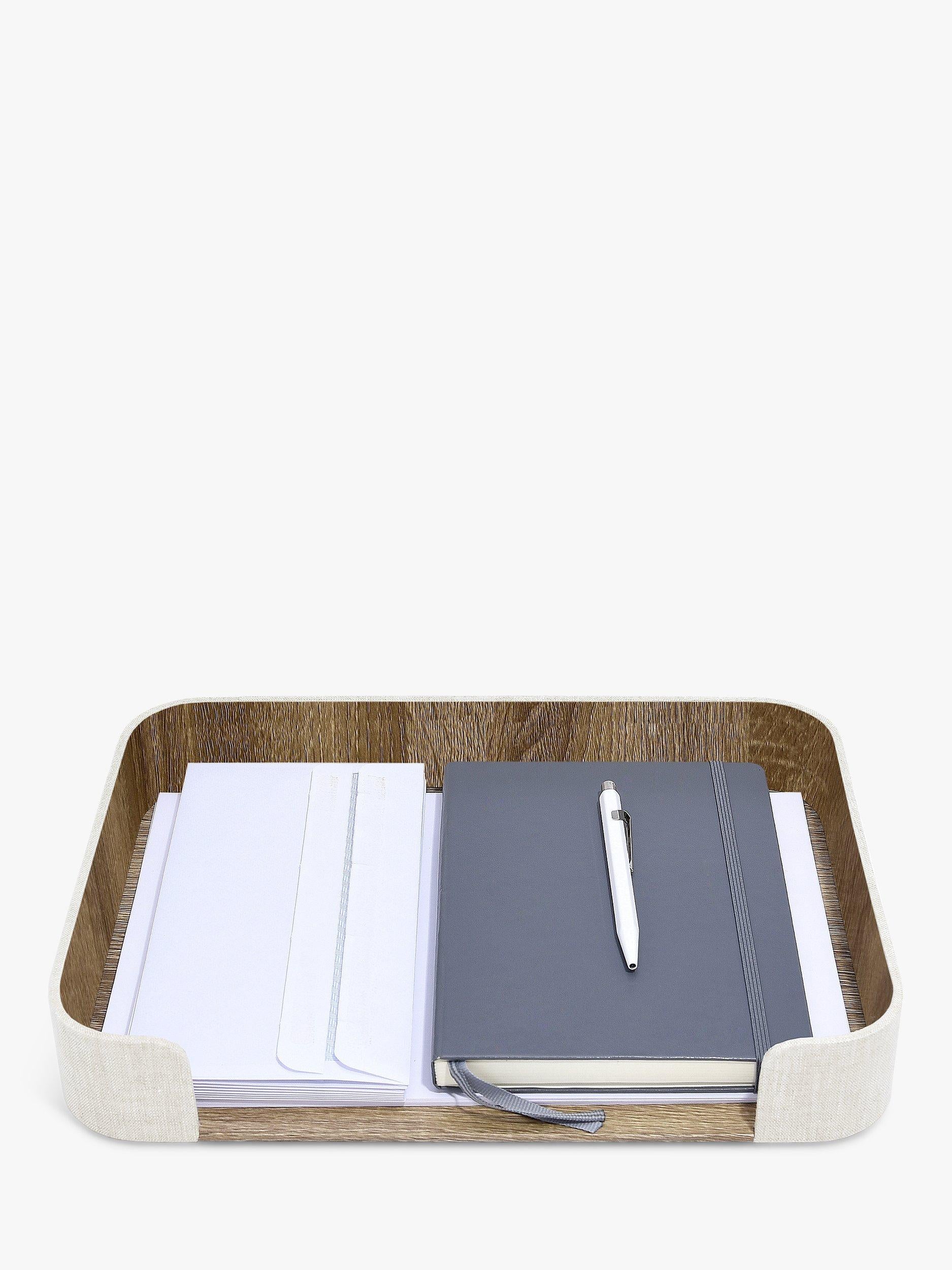 Stackers linen magazine tray desk organiser H5xW30xD25cm, UK version