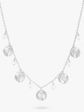 Dower & Hall freshwater pearl hammered disc necklace 46cm - British product