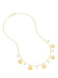 Dower & Hall Freshwater Pearl & Hammered Disc Necklace 46cm