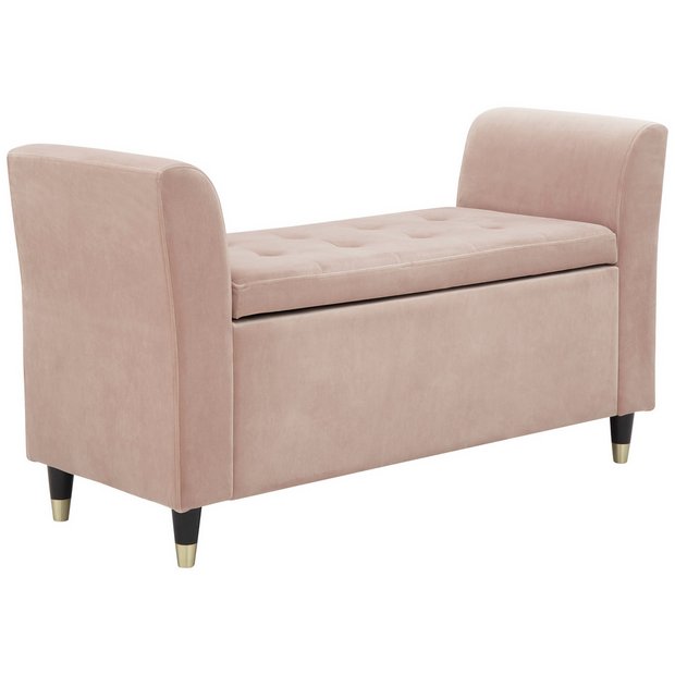 GFW Genoa Window Fabric Seat Blush Pink 58x107x41cm, UK version