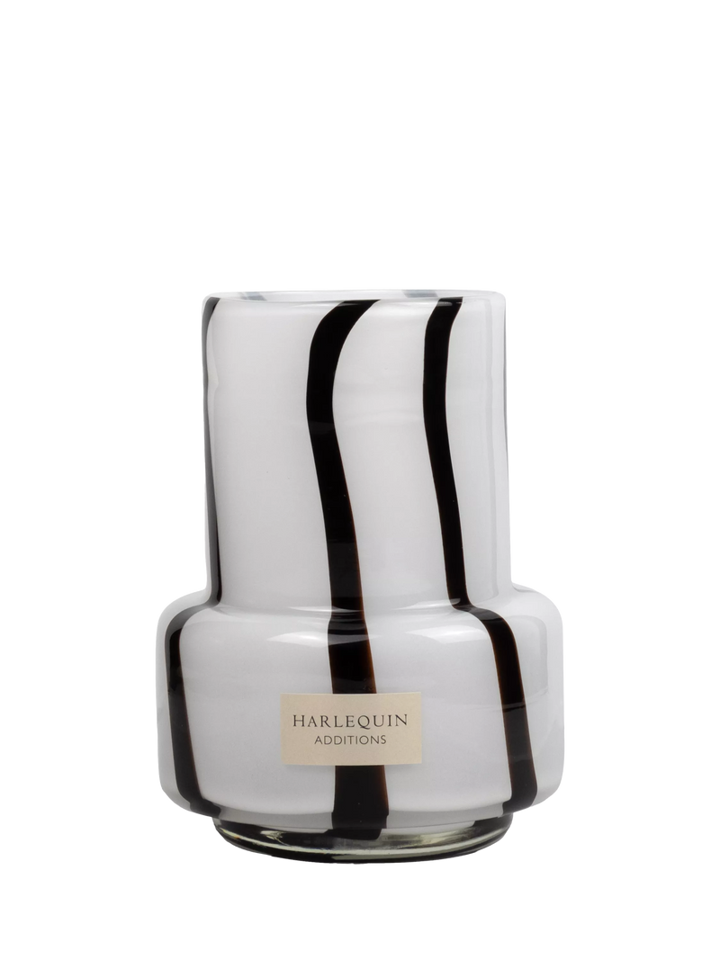 Harlequin hand made glass stripe vase in multi colors, UK version