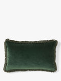Velvet fringe cushion with feather padding (British brand)