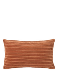 Truly Velvet Rectangle Stripe Cushion, Burnt Orange