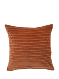 Truly Velvet Square Stripe Cushion, Burnt Orange