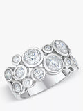Jools by Jenny Brown Cubic Zirconia Scatter Bubble Ring Silver