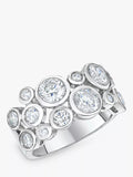 Jools by Jenny Brown Cubic Zirconia Scatter Bubble Ring Silver