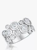 Jools by Jenny Brown Cubic Zirconia Scatter Bubble Ring Silver
