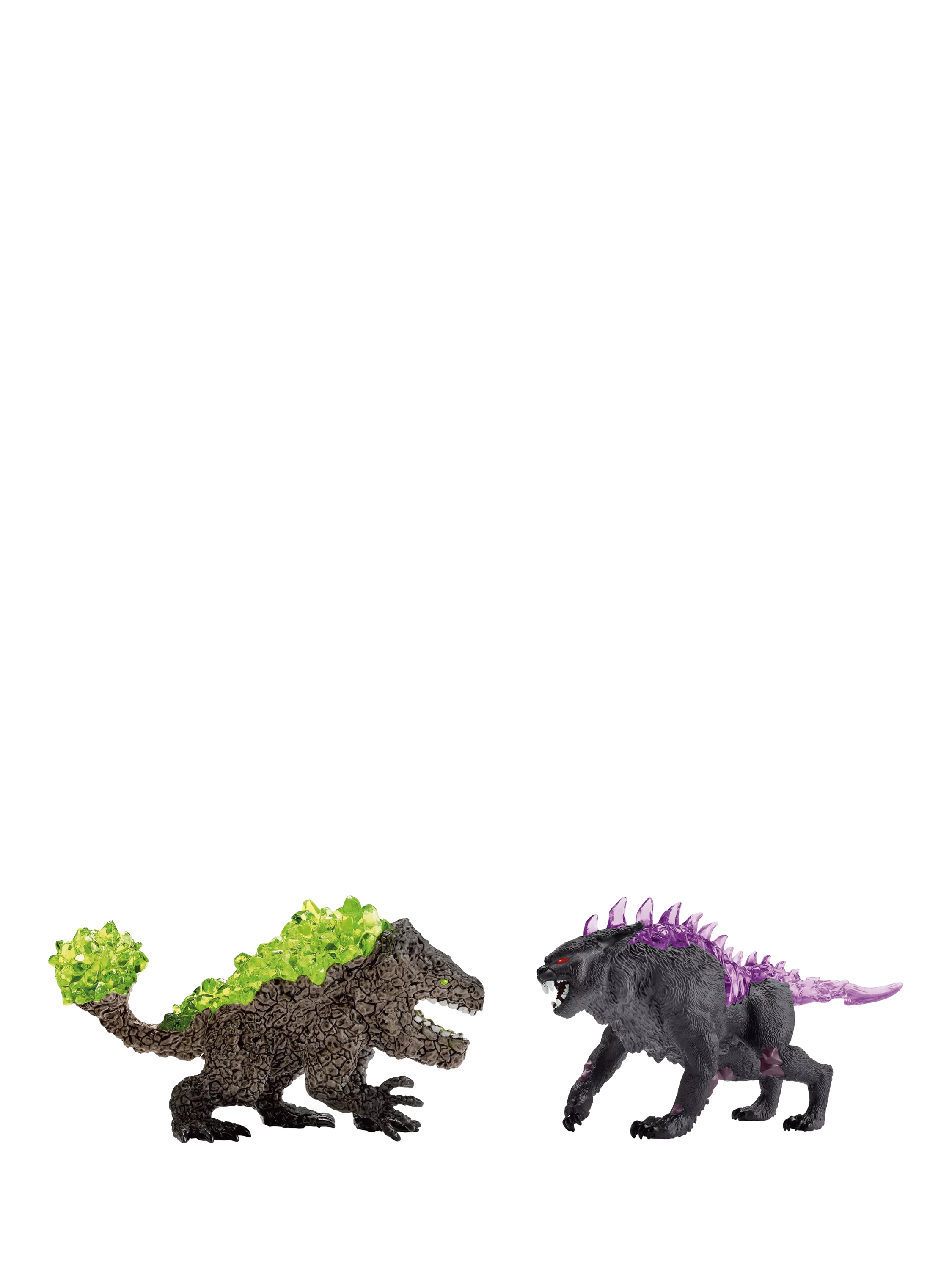 Schleich Eldrador Creatures Shadow Lynx vs Rock Crusher action figures (British brand)