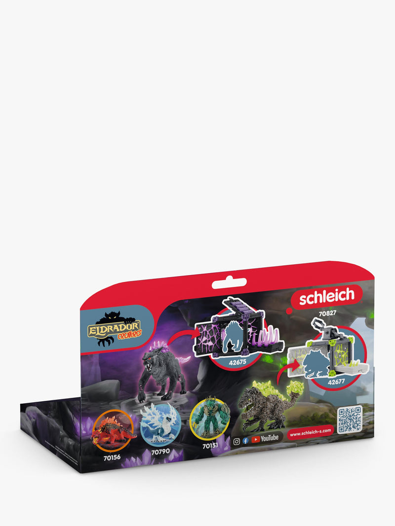 Schleich Eldrador Creatures Shadow Lynx vs Rock Crusher action figures (British brand)