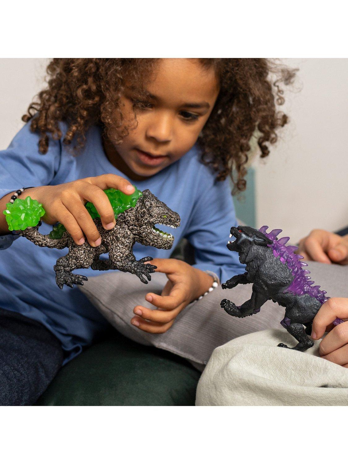 Schleich Eldrador Creatures Shadow Lynx vs Rock Crusher action figures (British brand)