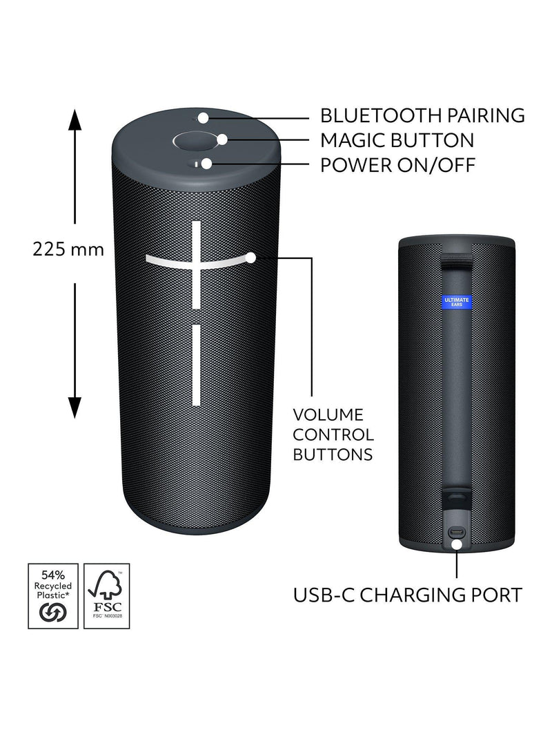 Ultimate Ears MEGABOOM 4 portable waterproof speaker, UK version