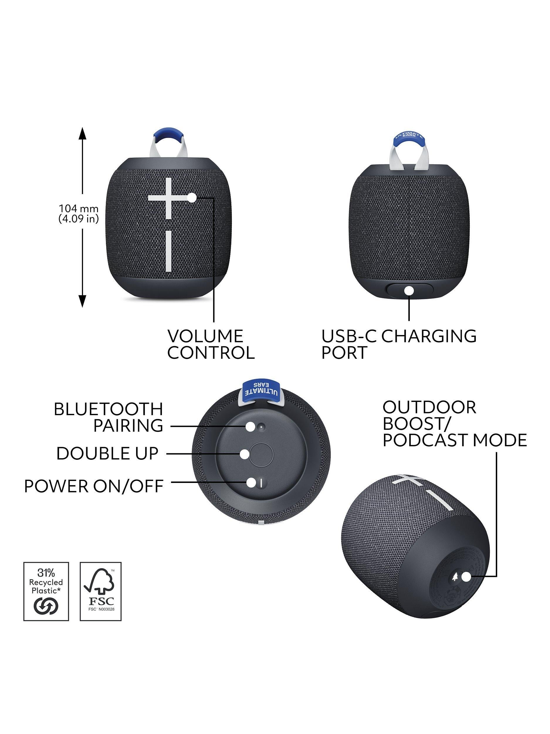 Ultimate Ears WONDERBOOM 4 tragbarer Bluetooth-Lautsprecher (britische Marke)