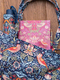 William Morris At Home Strawberry Thief cotton tote bag in blue, UK version