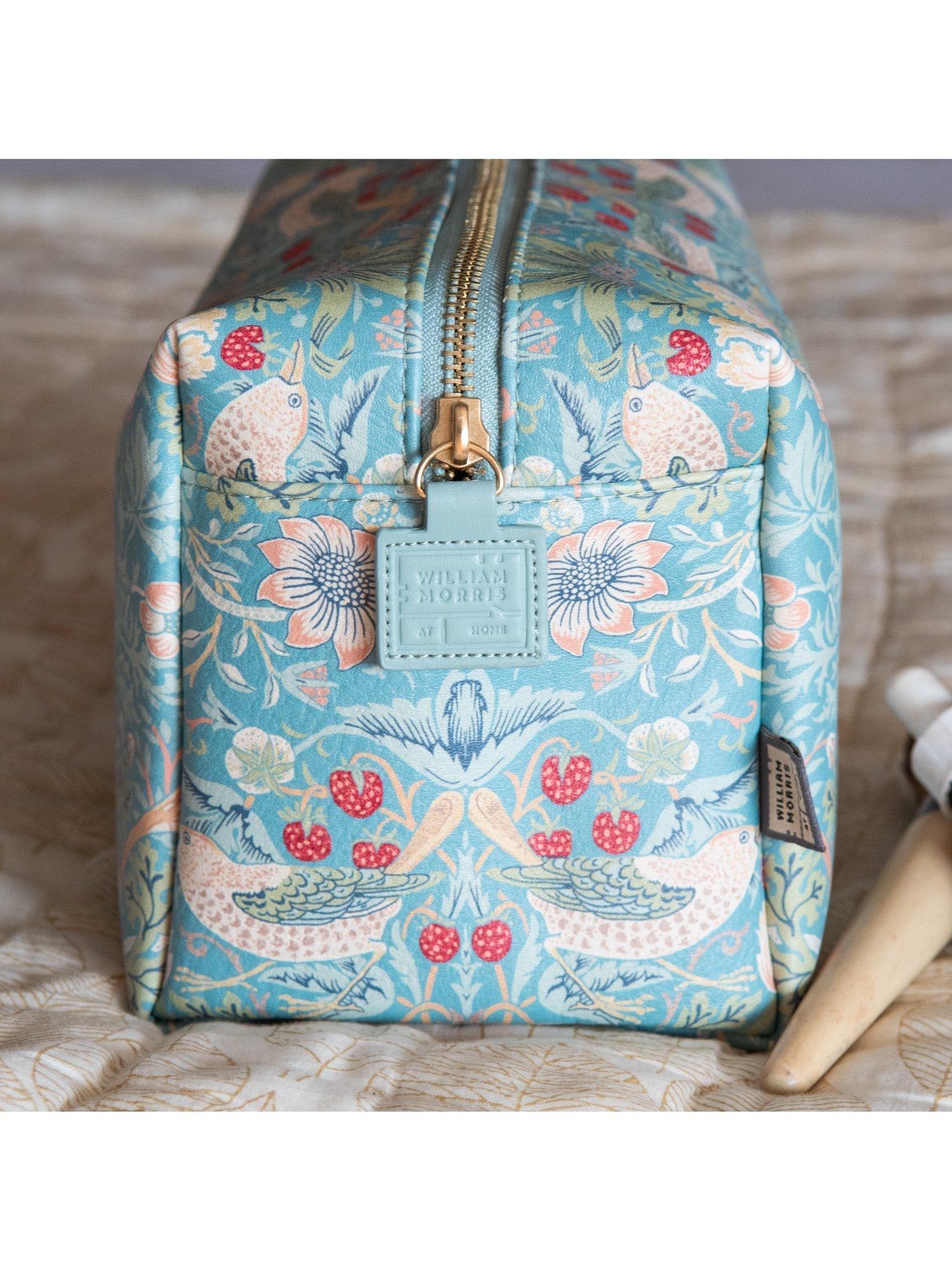 William Morris At Home Strawberry Thief blue wash bag, imported from the UK