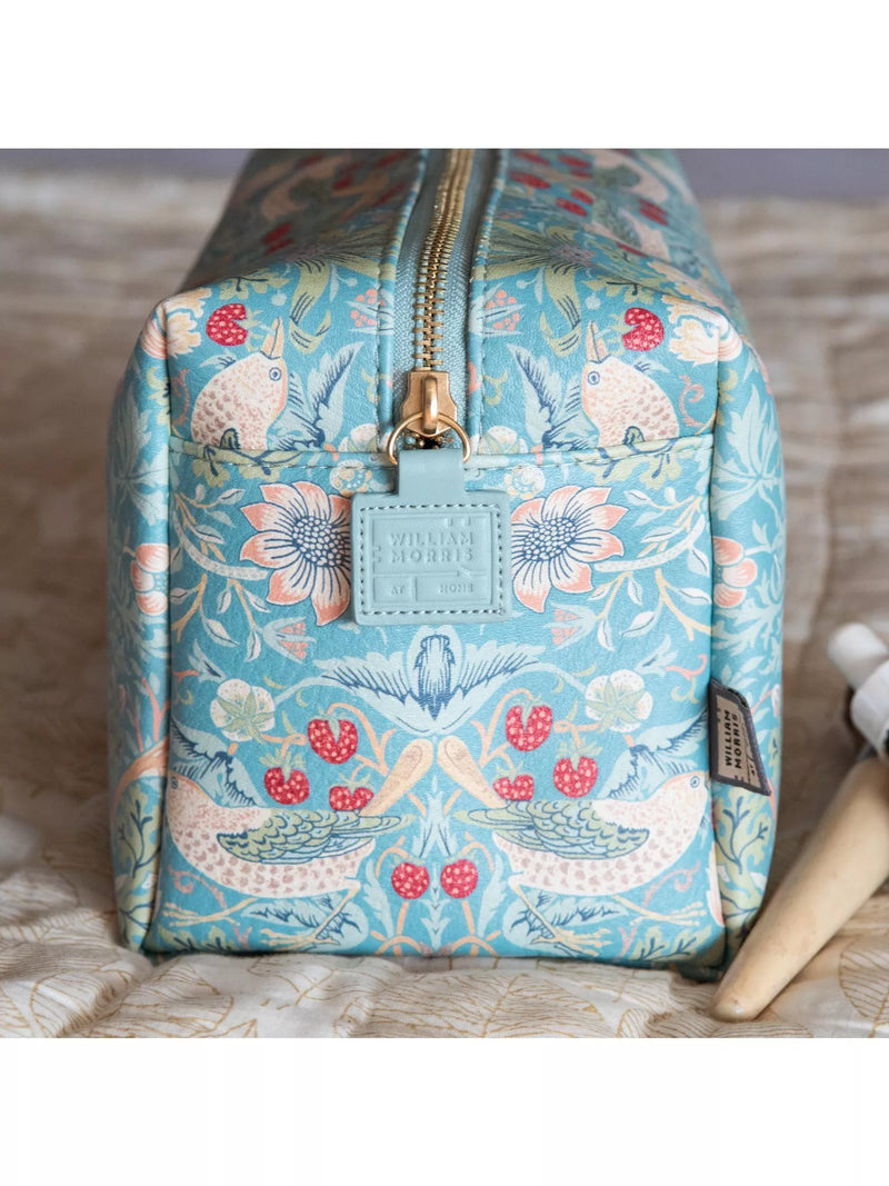 William Morris At Home Strawberry Thief blue wash bag, imported from the UK