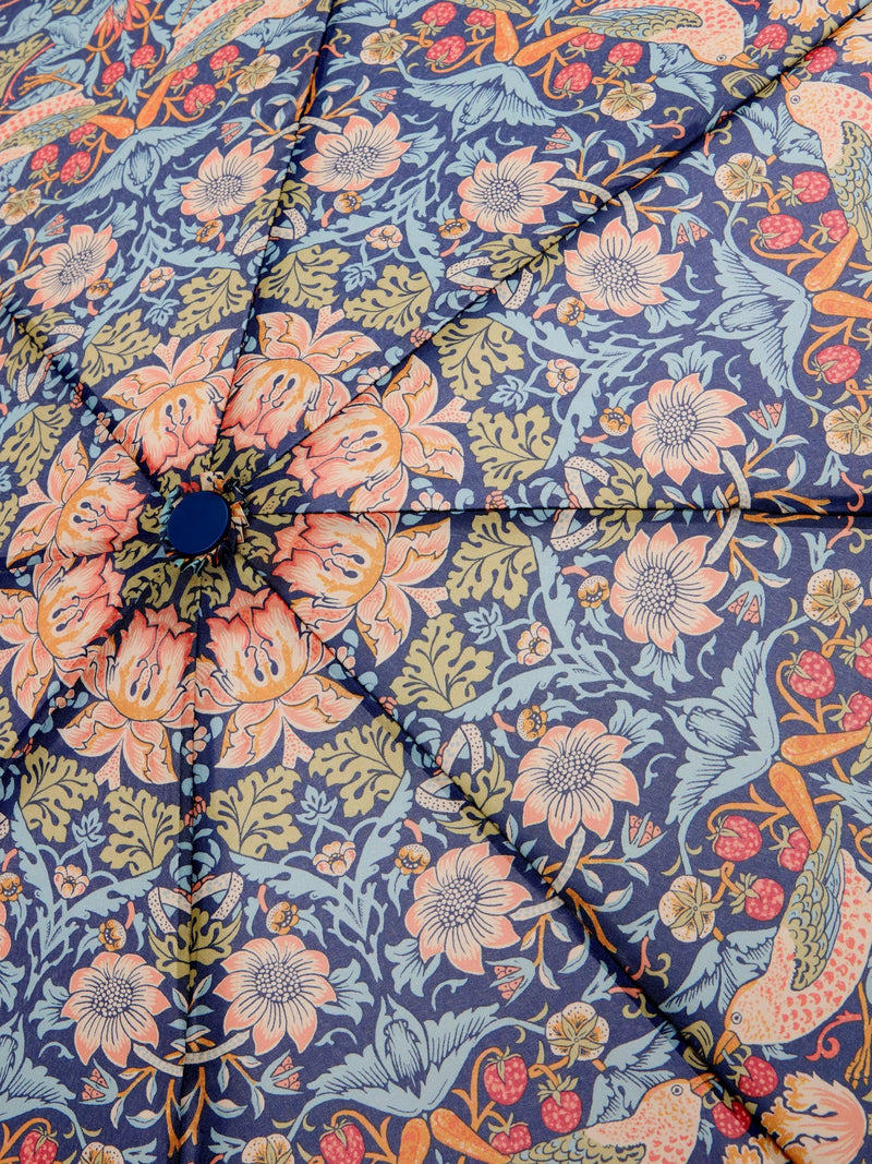 William Morris At Home Strawberry Thief blue umbrella (British brand)