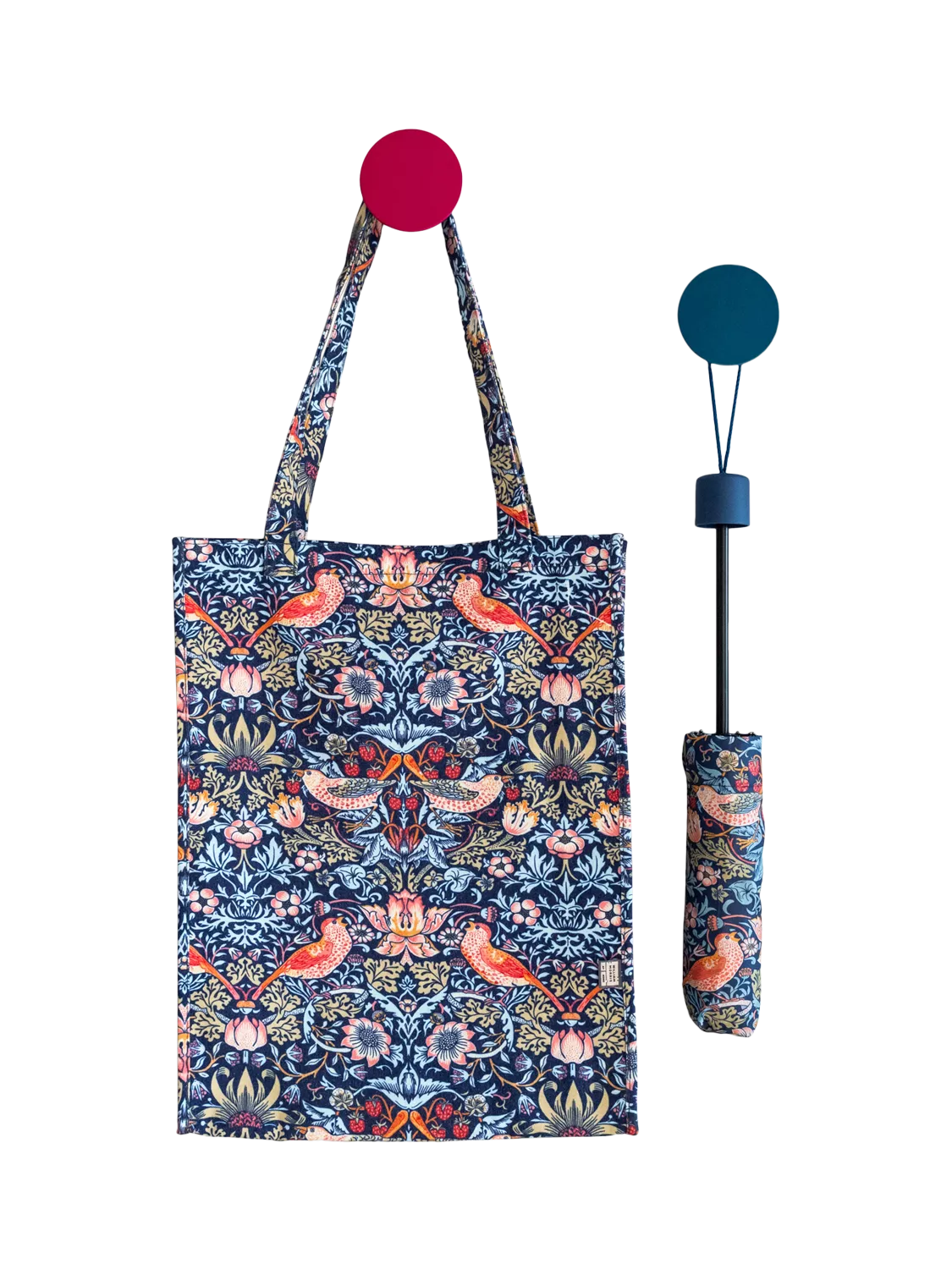 William Morris At Home Strawberry Thief blue umbrella (British brand)