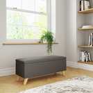 GFW Secreto fabric ottoman charcoal 43x98x37 cm, UK version