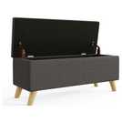 GFW Secreto fabric ottoman charcoal 43x98x37 cm, UK version