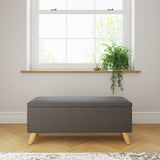 GFW Secreto fabric ottoman charcoal 43x98x37 cm, UK version