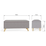GFW Secreto Fabric Ottoman Light Grey 76 litre, UK version