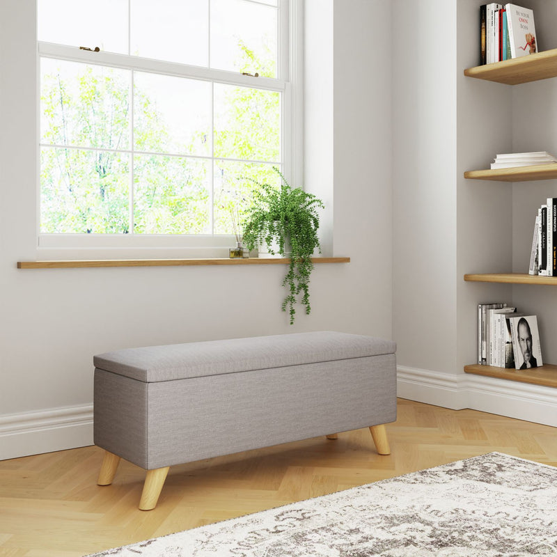 GFW Secreto Fabric Ottoman Light Grey 76 litre, UK version