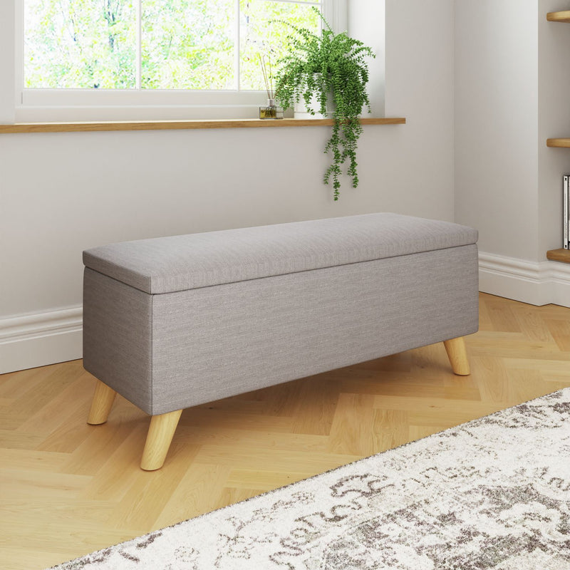 GFW Secreto Fabric Ottoman Light Grey 76 litre, UK version