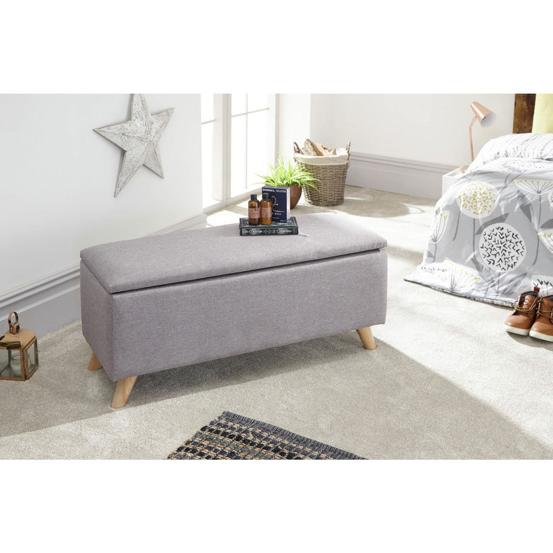 GFW Secreto Fabric Ottoman Light Grey 76 litre, UK version
