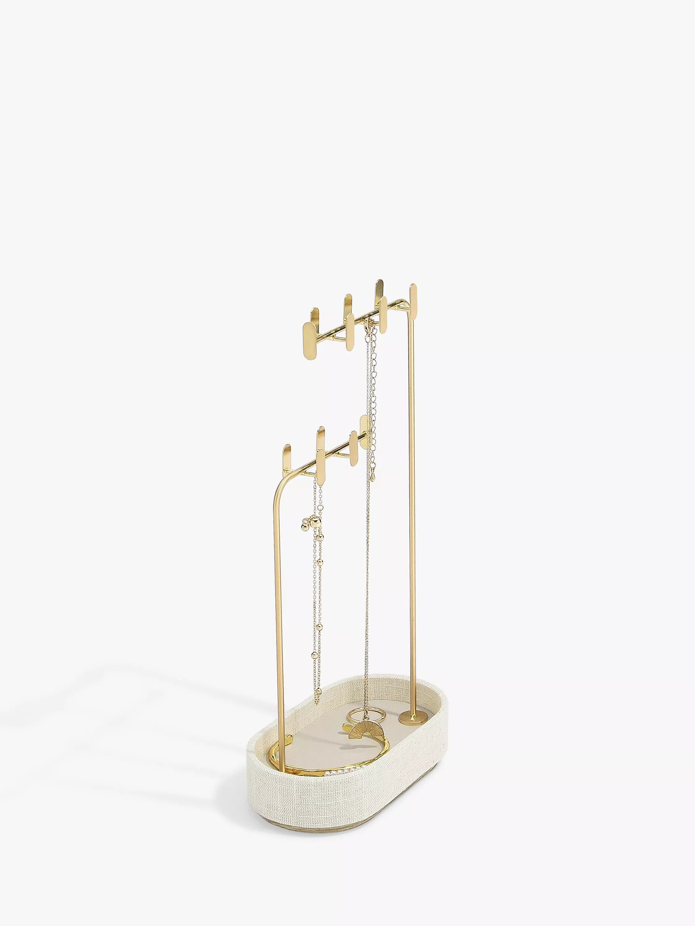 Multi Hook Jewellery Stand in Oatmeal & Linen (British brand)