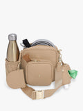 Stackers dog walking satchel Camel recycled PU, imported from the UK
