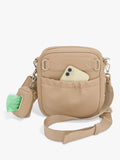 Stackers dog walking satchel Camel recycled PU, imported from the UK