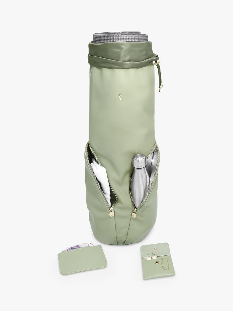 Stackers yoga bag green recycled PU (British brand)