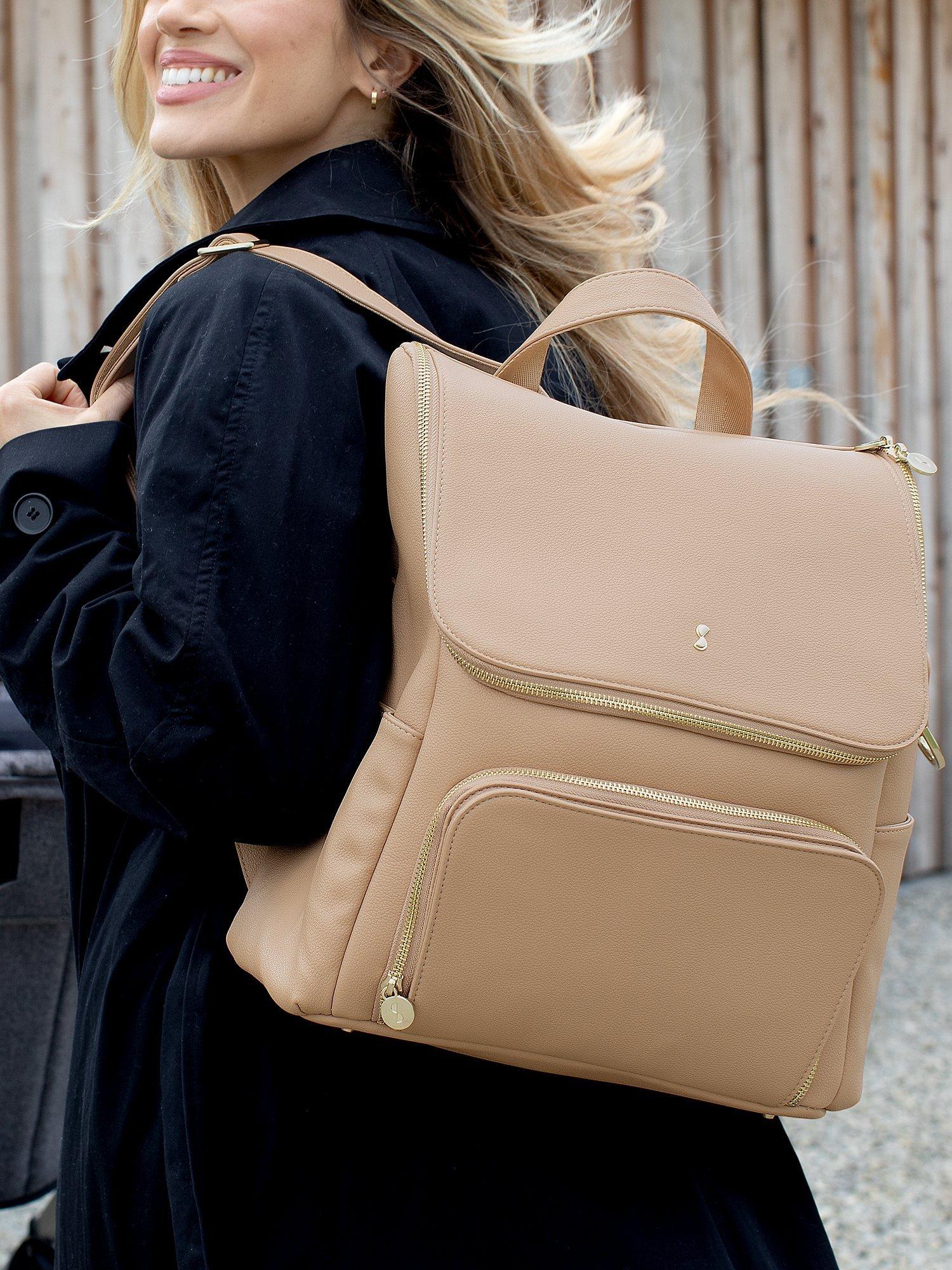 Stackers parent backpack in camel with changing mat - British product