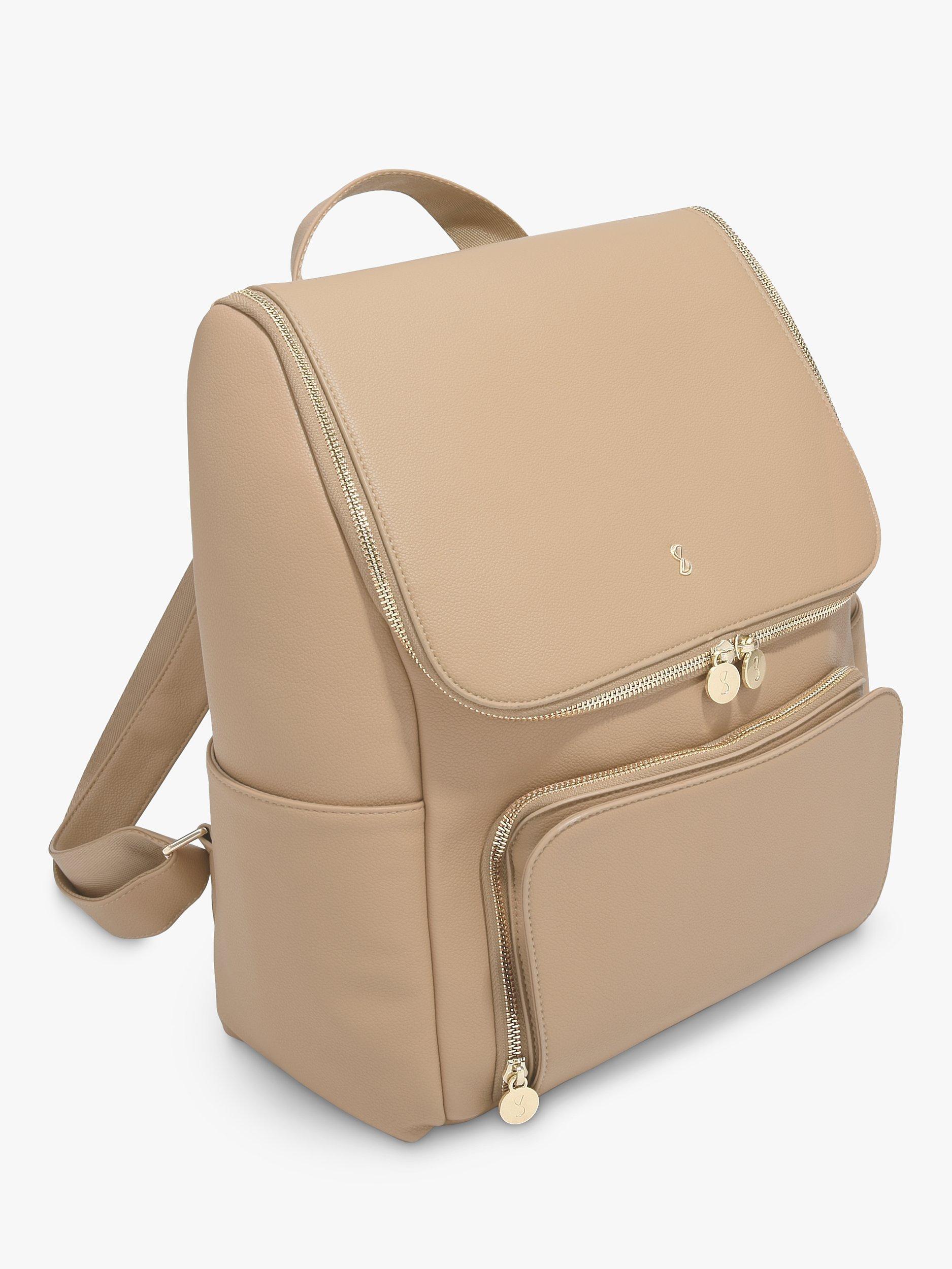 Stackers parent backpack in camel with changing mat - British product