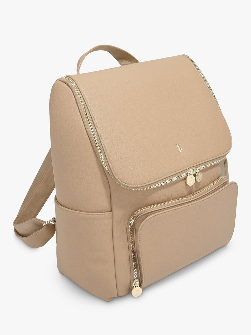 Stackers parent backpack in camel with changing mat - British product