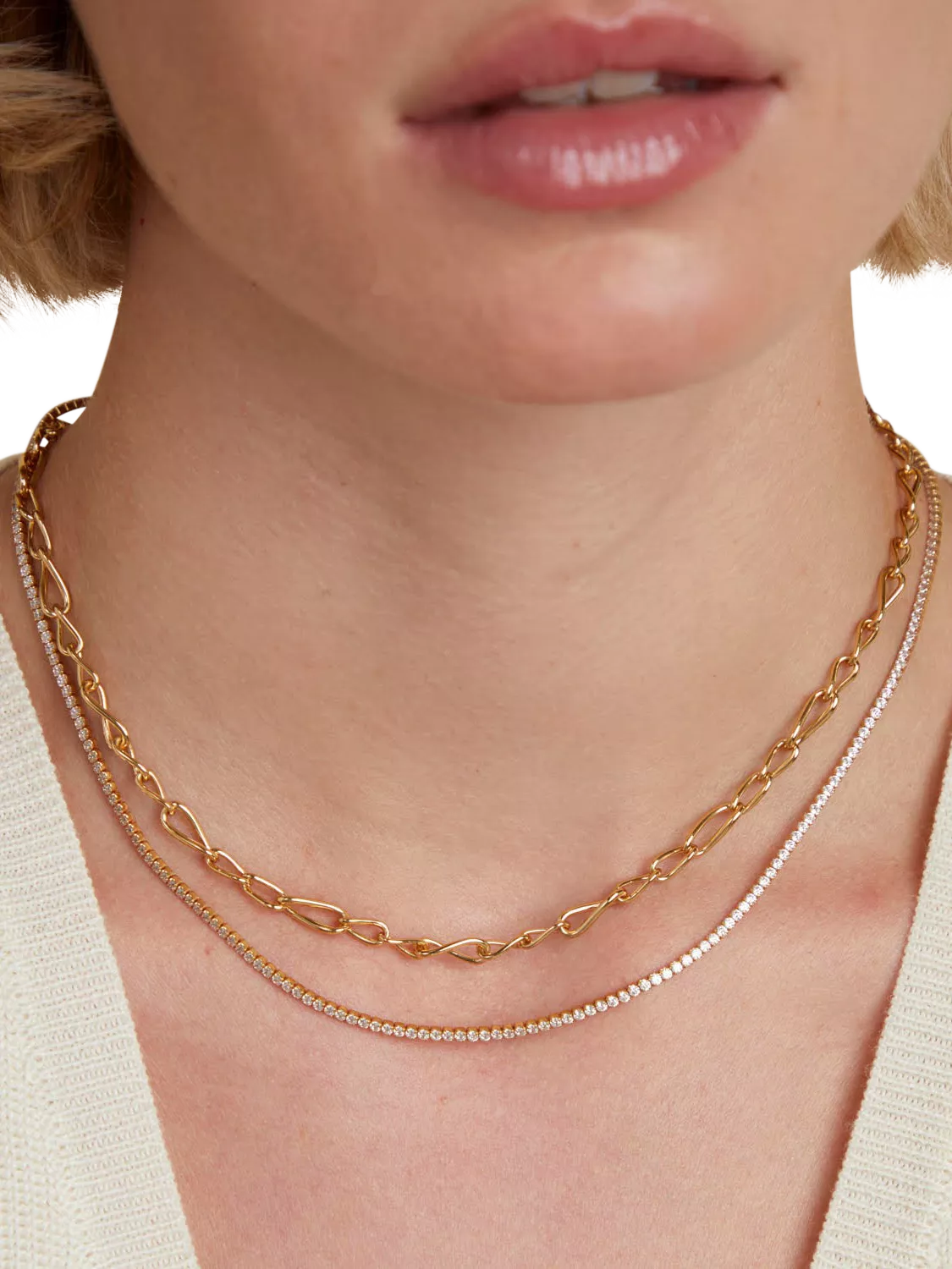 Astrid & Miyu infinite slim chain necklace in gold, imported from the UK