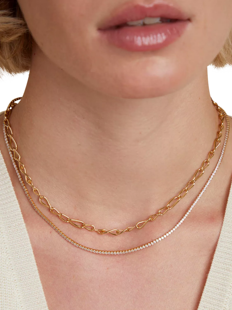 Astrid & Miyu infinite slim chain necklace in gold, imported from the UK