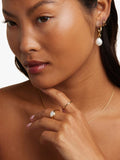 Astrid & Miyu Serenity Pearl Charm Hoop Earrings Gold, UK version