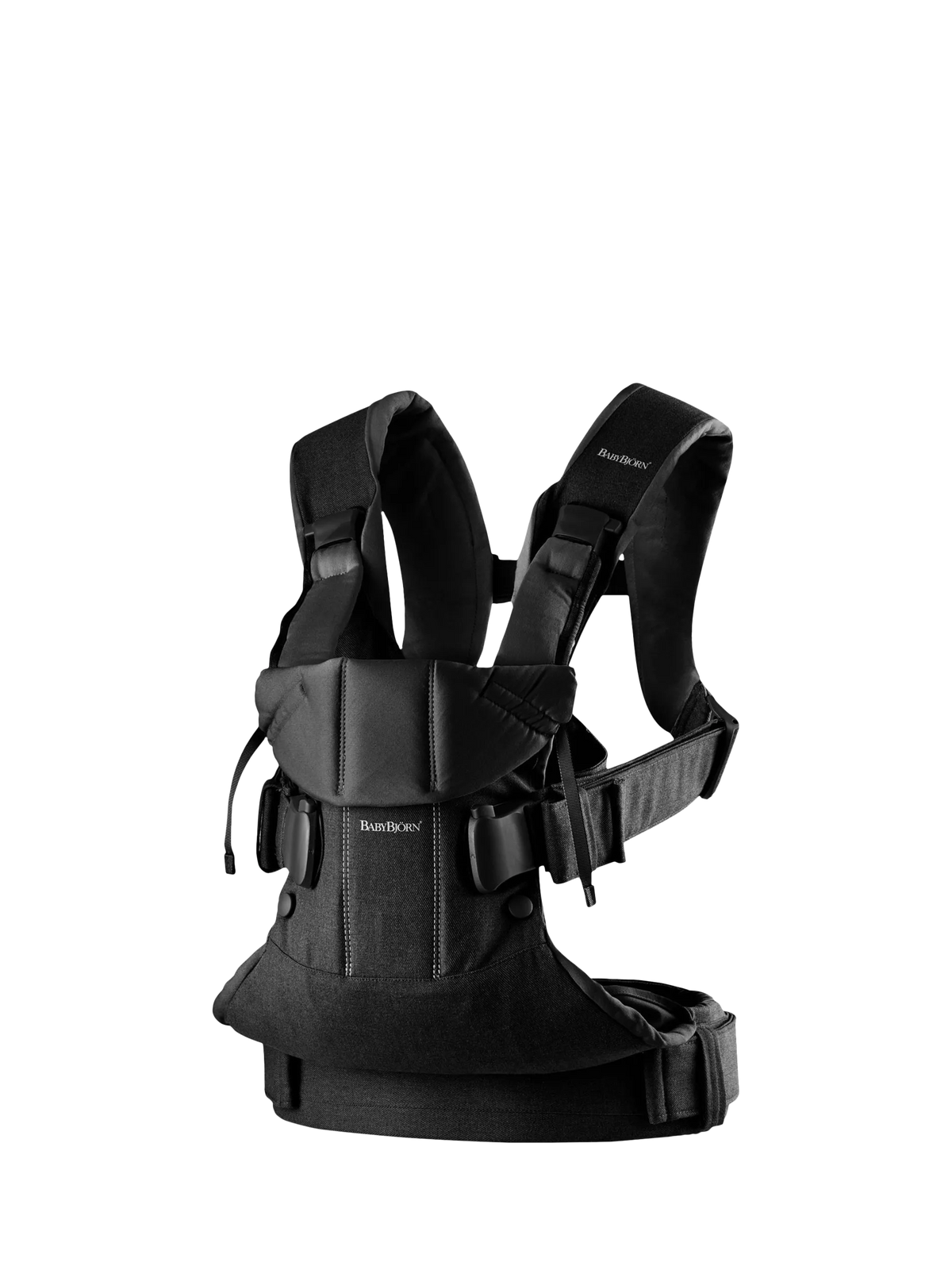BabyBjörn baby carrier in woven black - British product