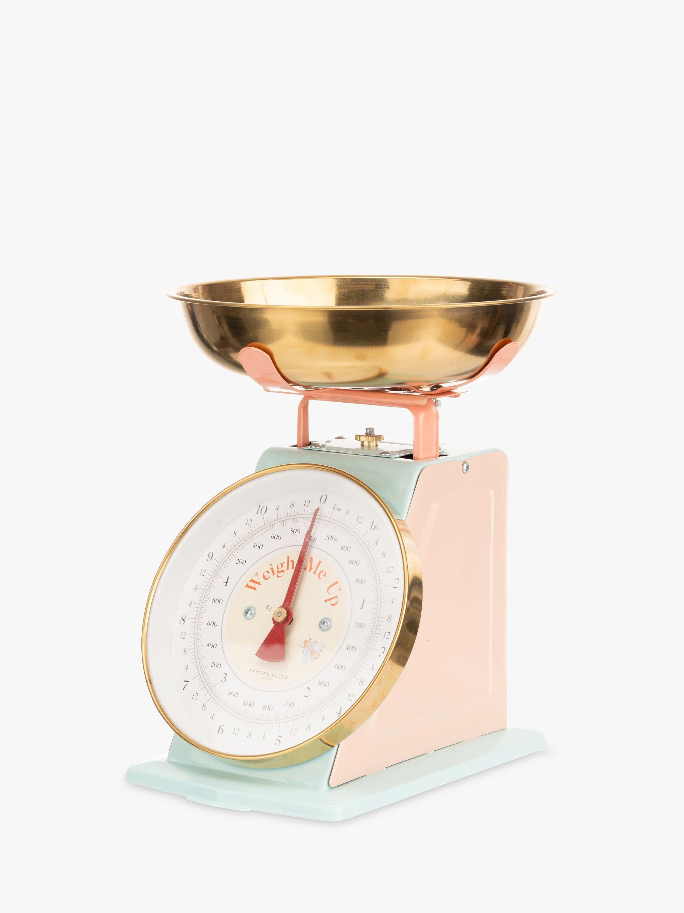 Yvonne Ellen kitchen scales pink and gold 5kg, imported from the UK