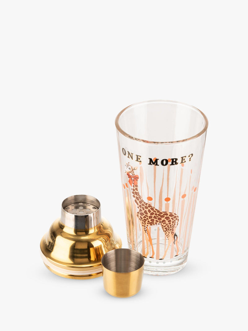Yvonne Ellen giraffe cocktail shaker 385ml clear gold (British brand)