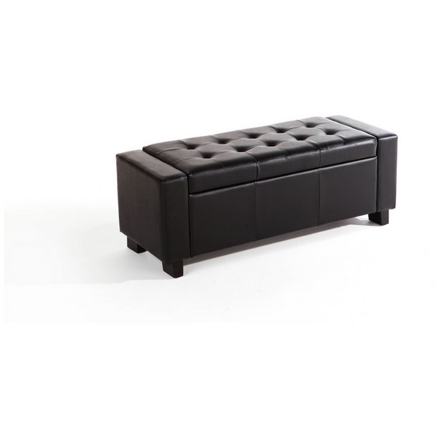 GFW Verona ottoman bench black 87.4L, UK version