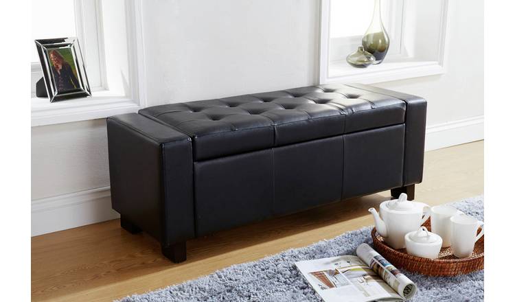 GFW Verona ottoman bench black 87.4L, UK version