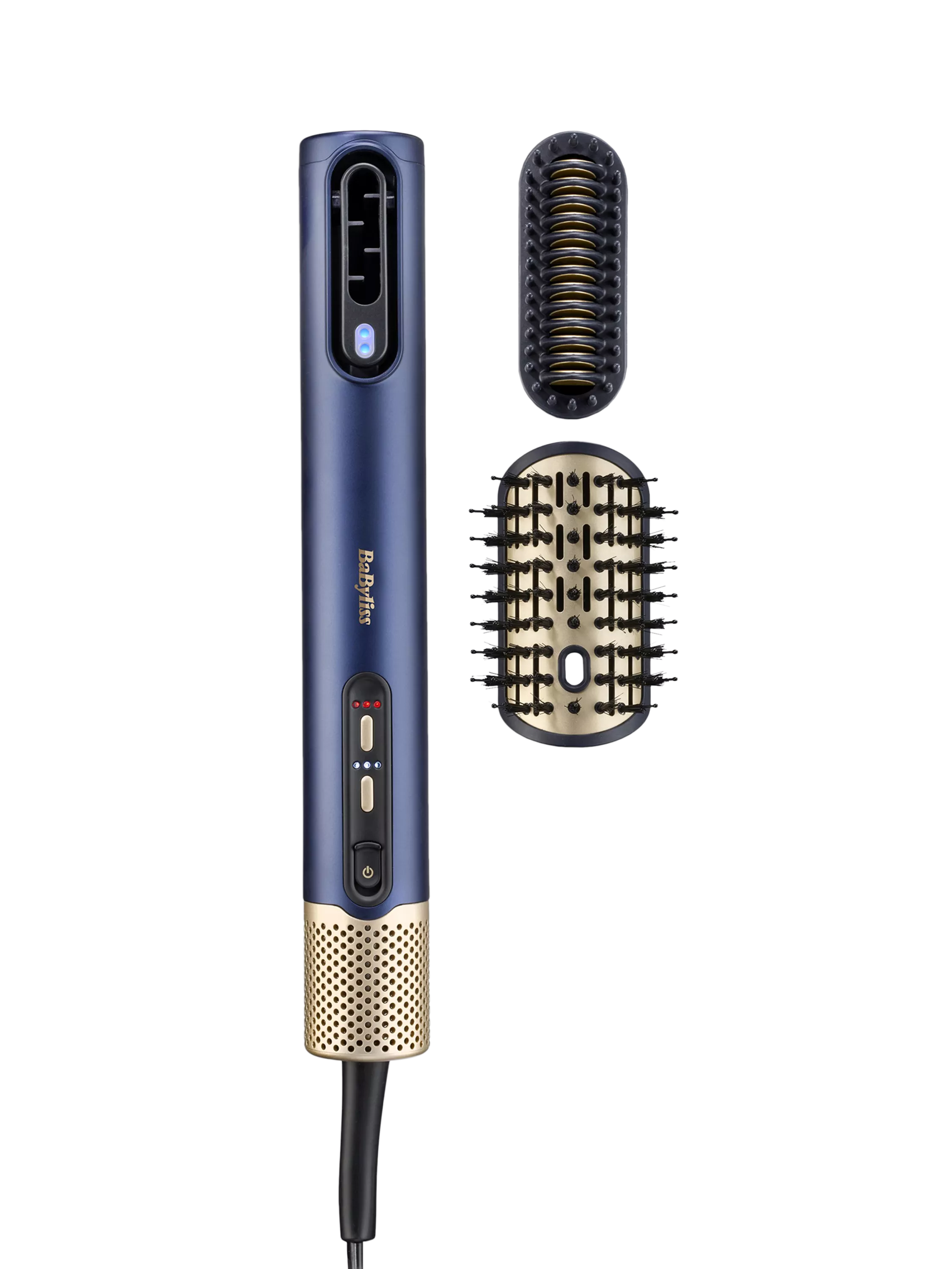 BaByliss Air Wand Hair Dryer, Straightener and Styler All-in-One, Navy/Gold