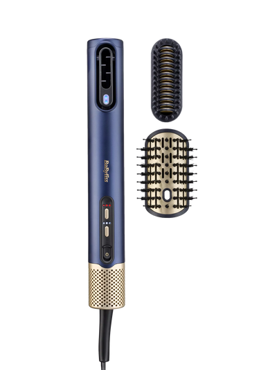 John Lewis BaByliss Air Wand Hair Dryer, Straightener and Styler All-in-One, Navy/Gold- Buy online at McGrocer