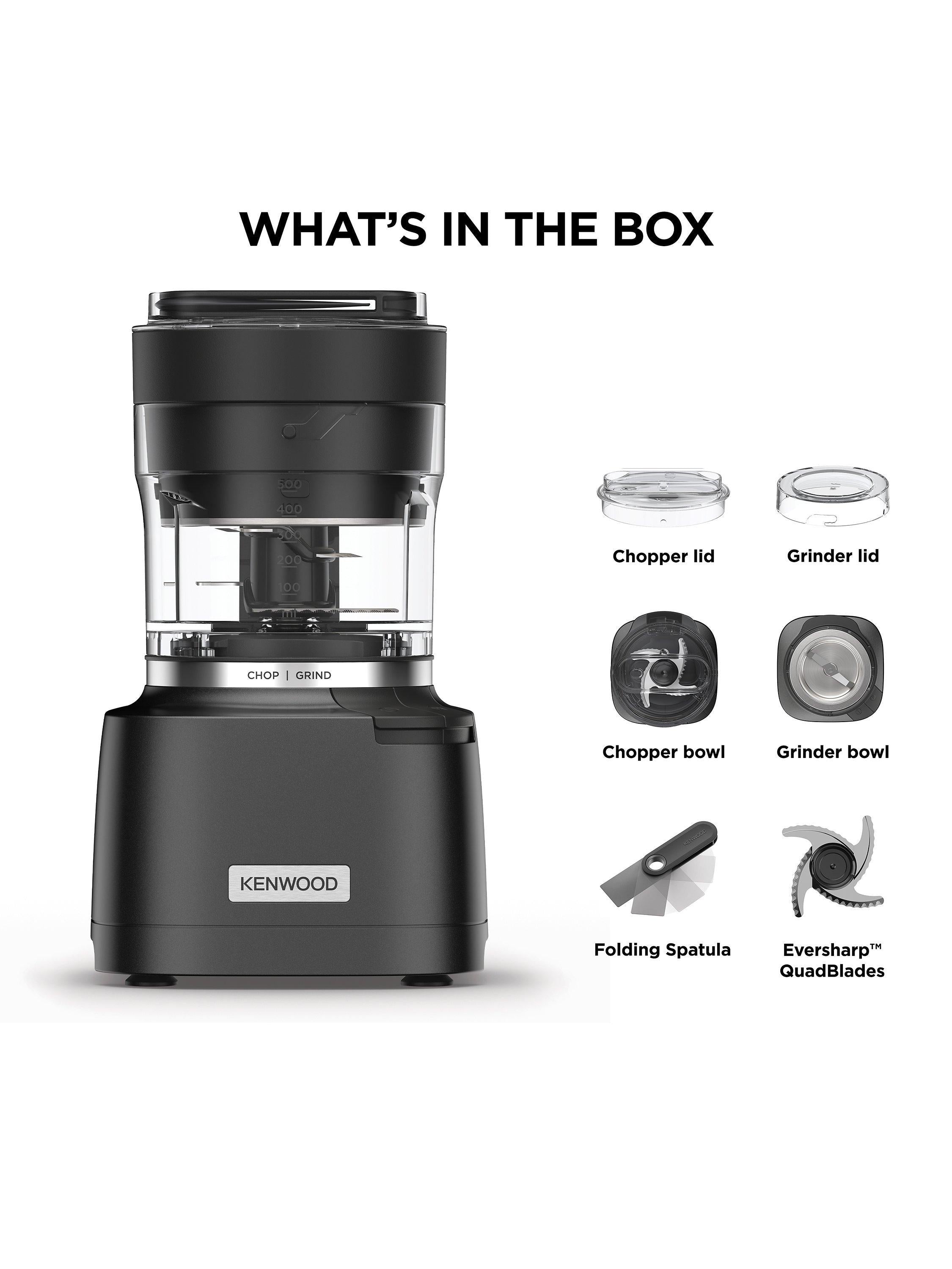 Kenwood Duo Prep chopper grinder black, imported from the UK